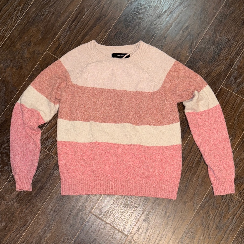 Vero Moda Striped Pink and Cream Sweater